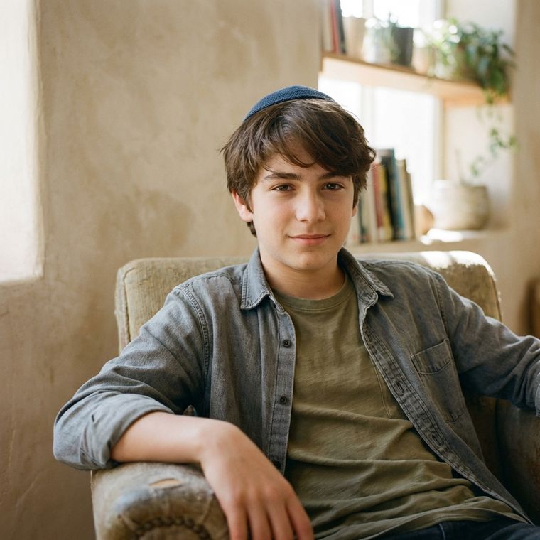 Thoughtful teenage boy portrait in natural light